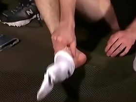 Brandon leaves his undies but shows his adorable feet