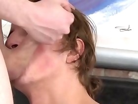 Cock brush throat clearing for long haired twink fuck toy