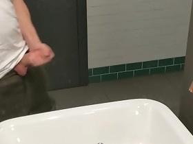 Jerking in the public bathroom