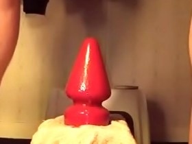 big red buttplug and xxl inflatable anal toys